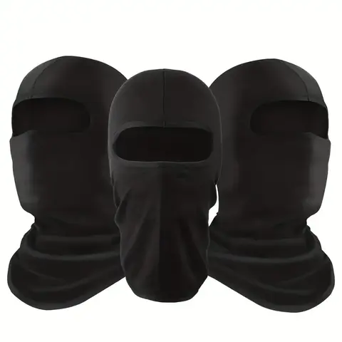 Unisex Polyester Motorcycle-Style Balaclava Mask, 18 Pieces One-Size Full Face Cover with Eye Hole, Windproof Breathable Sun & Dust Blocker for Biking, Climbing
