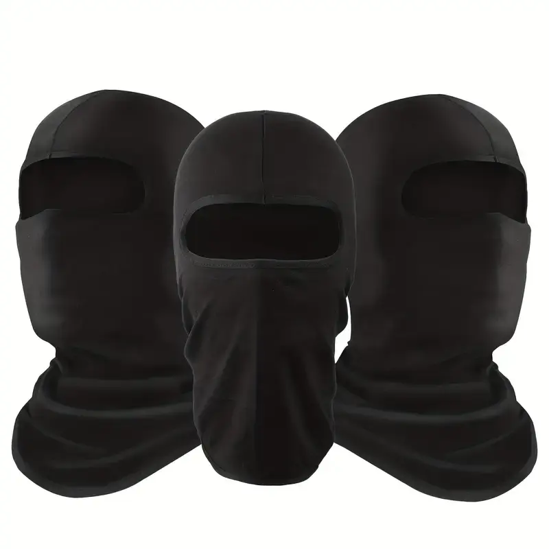 Unisex Polyester Motorcycle-Style Balaclava Mask, 18 Pieces One-Size Full Face Cover with Eye Hole, Windproof Breathable Sun & Dust Blocker for Biking, Climbing