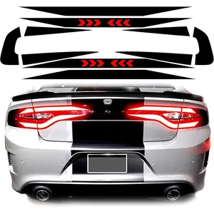 Gloss Black Tail Light Race Track Bat Vinyl Overlay Decal Tint Kit Film Precut Compatible with Charger 2015-2021 Exterior Accessories