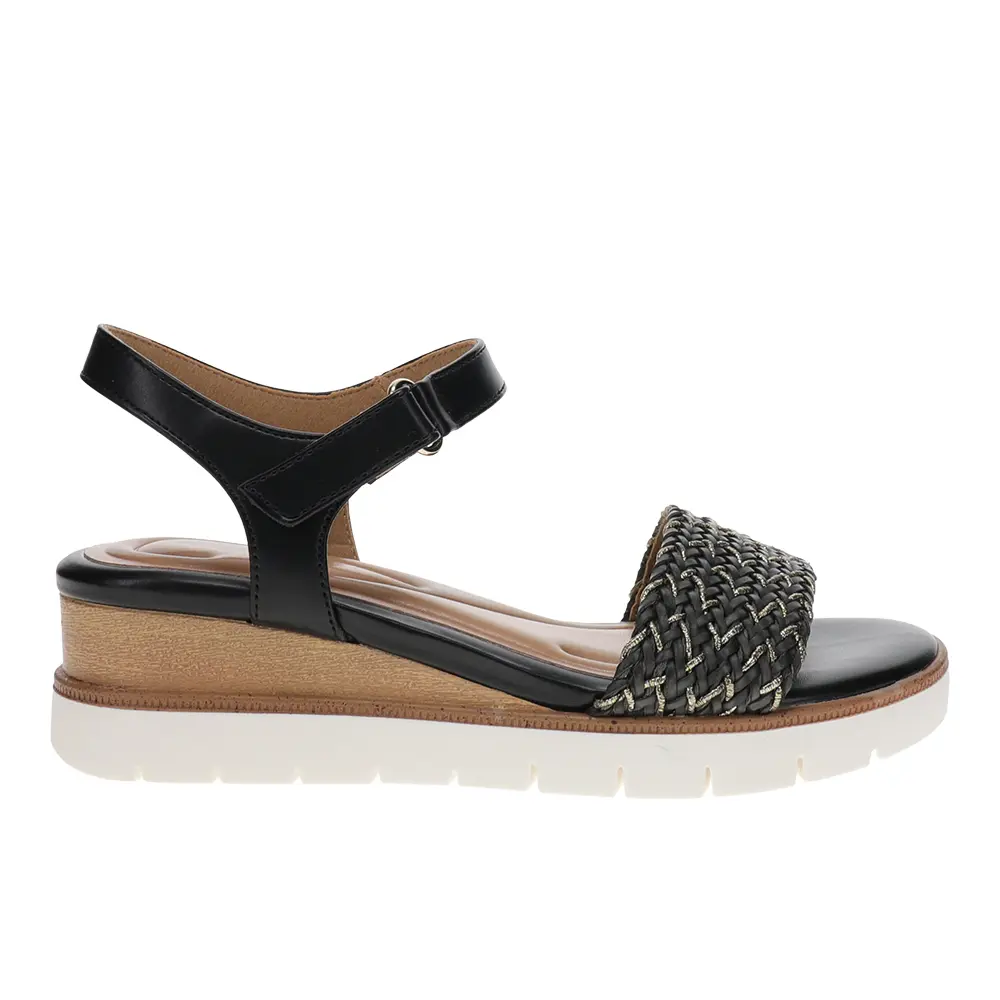 Easy Spirit Womens Edythe Platform  Casual Sandals Casual Mid Heel 2-3" - Black