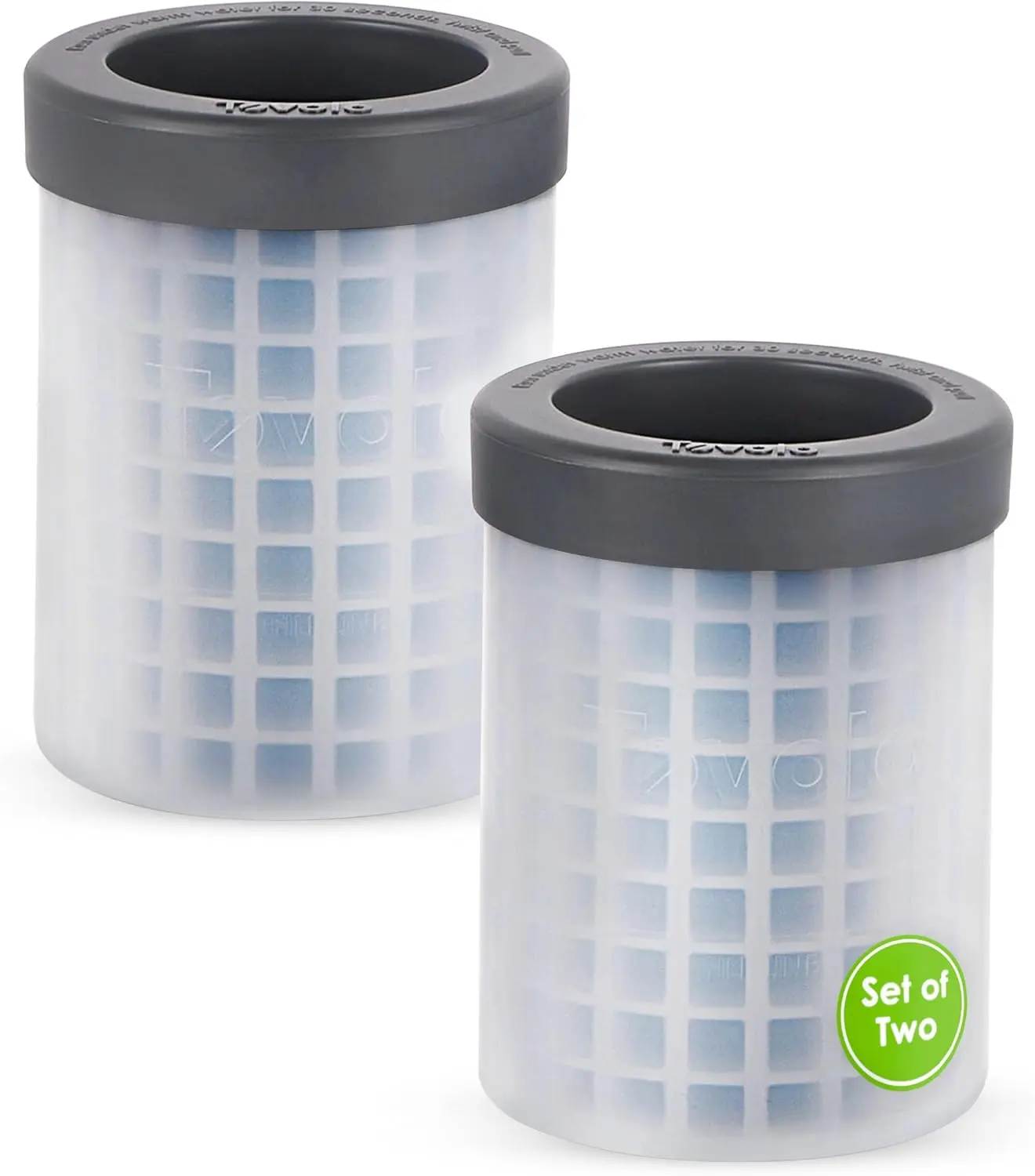 Tovolo Mini Ice Cylinder Squeeze & Release Set of 2 1000422 Drink Kitchen Utensils Plastic Compact Smart Design Leak Proof BPA Free Dishwasher Safe Ice Cubes Ice Mold