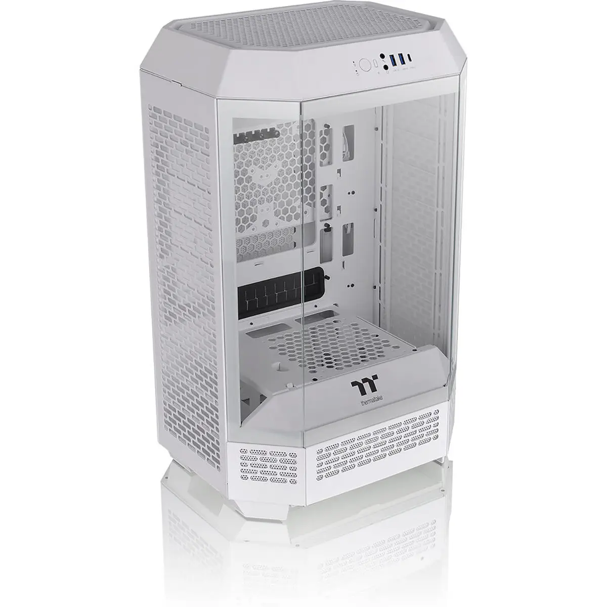 Thermaltake The Tower 300 Tempered Glass Panel Micro-ATX Micro Tower PC Case, Snow White