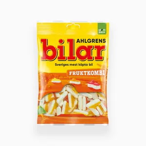 Ahlgrens Bilar Fruktkombi 140g (4.9oz) Quantity 125g - Swedish  Candy - Chewy Gummy Sweets - Eco-Friendly Plant-Based Packaging - 1 Bags