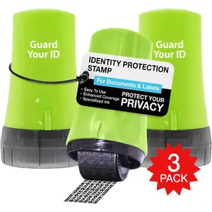 Guard Your ID  Roller Set for Identity  Protection  2.0 Stamping and Redacting (Regular 3-Pack, Green)
