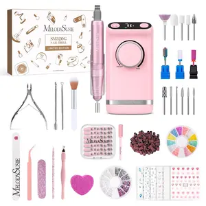 MelodySusie SM320G Compact Luxury Cordless Rechargeable Nail Drill Set - 35000RPM Professional Electric File, Includes Batteries, Limited Edition Birthday Gift for Acrylic, Gel Care