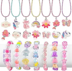 21pcs Kids Jewelry for Girls – Necklaces, Rings, Bracelets, Little Girls Jewelry Set, Birthday Gift for Ages 2-8, Mother’s Day Gift for Daughter