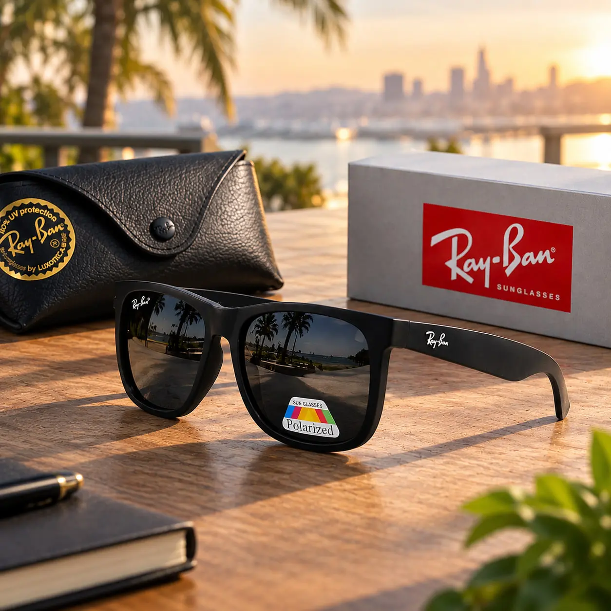 Ray-Ban Unisex Polarized Sunglasses – Classic Black Frame for Everyday Wear