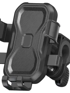 Universal phone holder for handlebars, Accessories, Cellphone, carbon fiber textured surface panel, Durable, Aesthetic, motorcycle, bicycle, dedicated for navigation, suitable for iPhone, Samsung and all smartphones, Cell Phone Clip, Cell Phone Mount