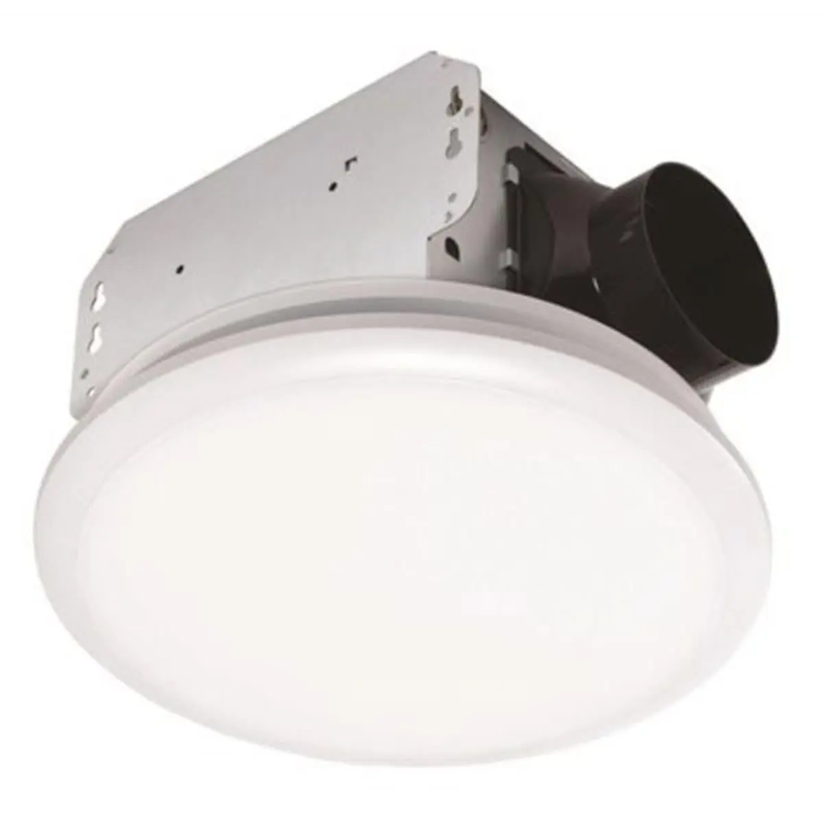 Ceiling Mount Bathroom Ventilation Fan, 80 CFM, 1.5 Sones, 120 V, 4 in. Duct, 900 Lumens LED Light, Light & Fit Round Design, Brighter Bathroom