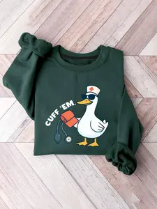 Cuff Em Nurse Sweatshirt, Nurse Shirt Funny, Silly Goose Nurse Shirt, ER Nurse Shirt, RN Nurse Shirt, Student Nurse Sweatshirt, Xmas Nurse, Casual, Graphic
