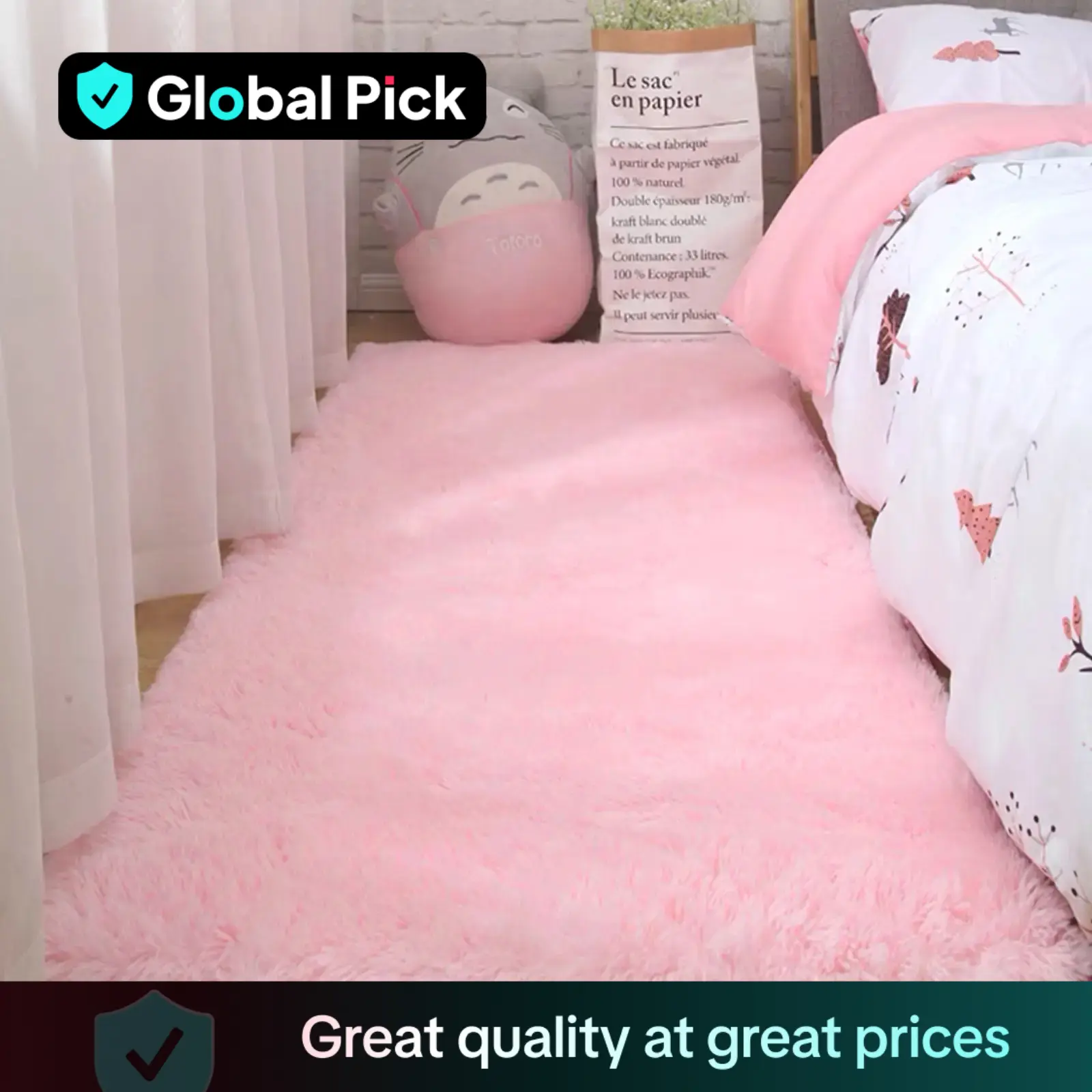 Solid Color Bedside Rug, Soft Plush Water Absorbent Bedside Mat, Felt Fabric Halloween Decor Non-slip Floor Mat for Bedroom Living Room Home Decor, Va