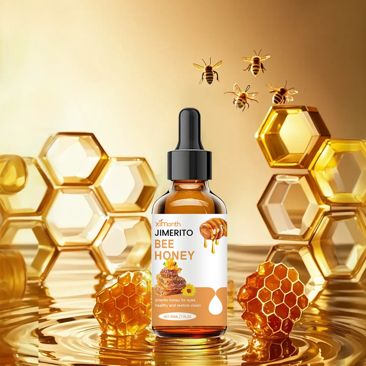 Ximonth Jimerito Honey For Eyes, Refreshing, Moisturizing And Soothing Eye Drops For Dry And Astringent Eyes