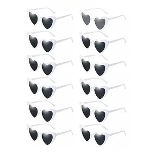 12 Pairs Heart-Shaped Fashion Glasses, Heart Eyewear, Heart Sunglasses, Perfect for Weddings, Birthdays, Bridesmaid Gifts, Parties, Stylish Accessories, Party Accessories