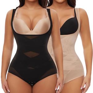 Women's Tummy Control Shapewear Bodysuit  Faja Butt Lifting Waist Trainer Full Body Shaper, Ladies Comfortable Breathable Underwear Body Suit Tank Top Spandex Nylon Fabric Womenswear Knit Solid Compression Outdoorfun Black Casual