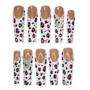 Playboy Leopard Print  Press On Gel Nails
