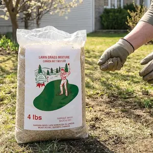 Grass Lawn Seed - 4 Pound Bag Grows  Rich   Growing Grass Lawn Seed  Yard Garden