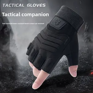 Outdoor tactical gloves non-slip men's and women's sports locomotive motorcycle riding non-slip wear-resistant protective soft half-finger gloves Waterproof Touch Screen