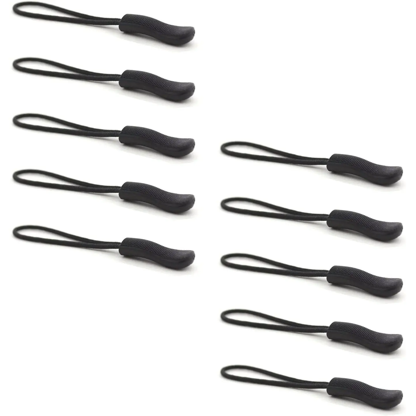 Upgraded Zipper Pulls, 10 count Black -  Replacement for Luggage, Backpacks, Jackets, Purses, Handbags