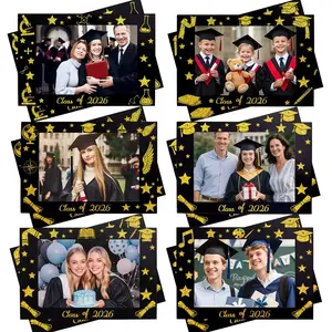 ONERIR 24-Pack Class of 2026 Graduation Photo Frame Set, 4.7x7 In Thick Sturdy Paper Desktop Standing Frames, 2026 Graduation Party Decorations, Ideal Gift for Graduates