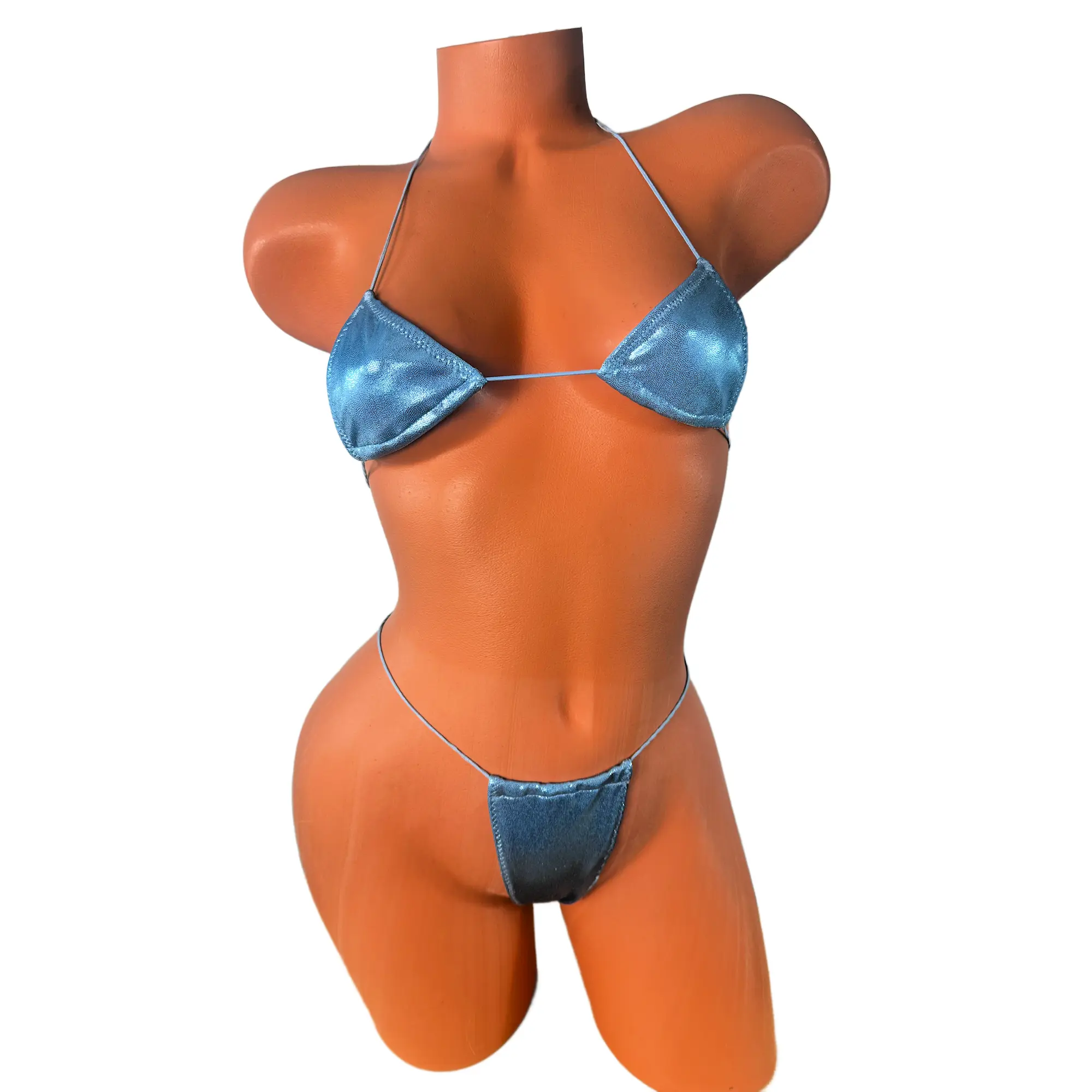 Baby Blue Metallic Mini Bikini