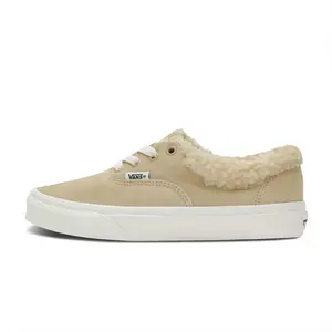 Vans Authentic Sherpa Fleece-Lined Low-Top Casual Sneakers for Men and Women in Oatmeal Verifiable, with credentials and supporting global authentication