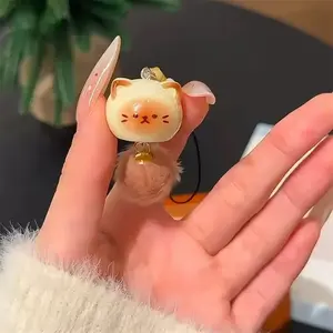 【Gift】A cute and fashionable plush ball cat bag pendant