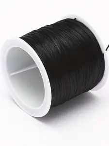 50 Meters Elastic Cord for Bracelet Making, 0.8mm Polyester Spandex Beaded Jewelry String, Party Balloon Decoration, Durable Knotting, Satiny Finish, Elasticity