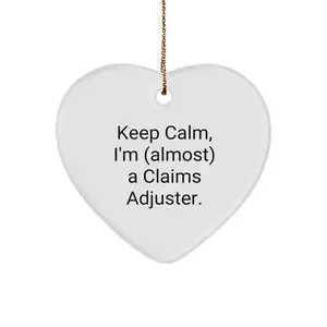 Claims Adjuster Heart Ornament, Funny Quote Gift for Claims Adjuster Friends, Christmas Unique Gifts from Family to Coworkers