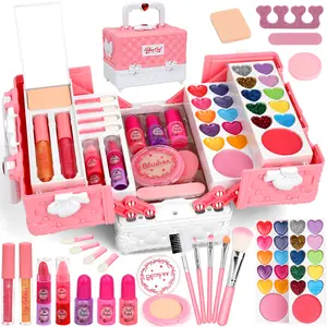 45 Pcs Kids Washable Makeup Girl Toys - Real Makeup Kit Kid Make up Set for Children Princess Dress Up Christmas Birthday Gifts Toys for 3 4 5 6 7 8 9 10 11 12 Year Old Girls