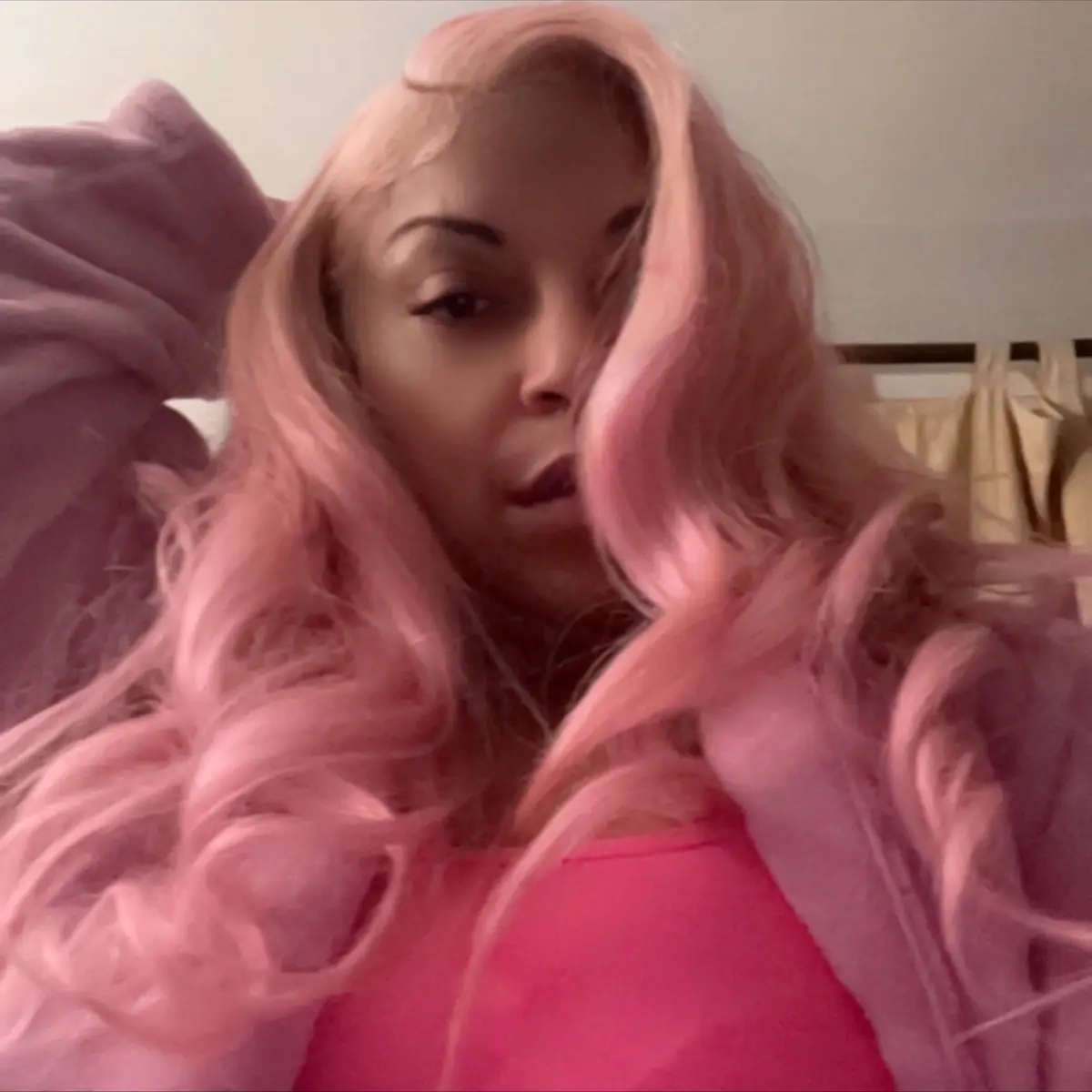 Pink customized wig