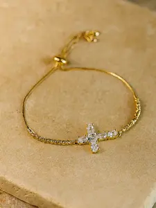 Radiant Mercy Gold Cross Bracelet