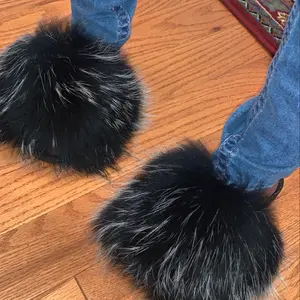 SHOPMKKISSSES Fluffy Faux Fur Slides - Perfect Footwear for Girls in Fall Season marni