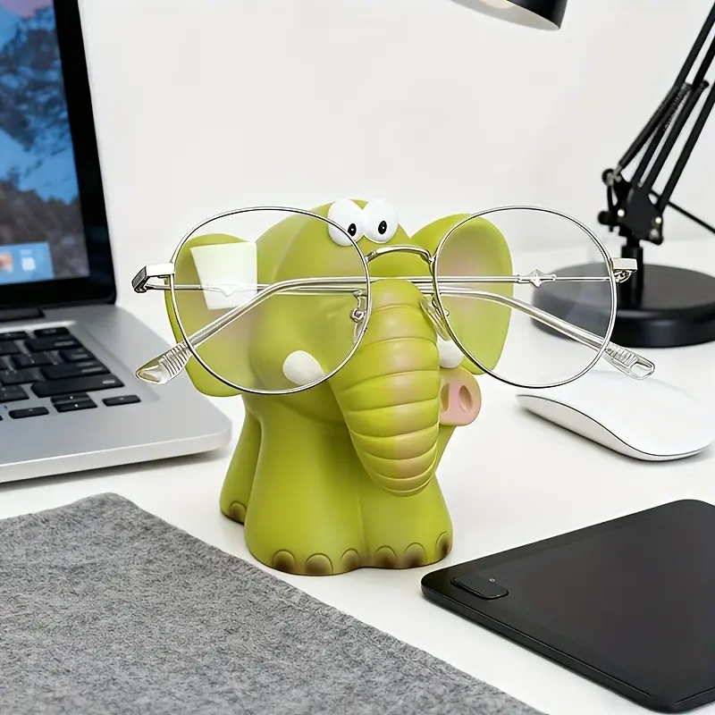 1 pc Cute Cartoon Elephant Animal-Shaped Glasses Holder / Office Desk Ornament