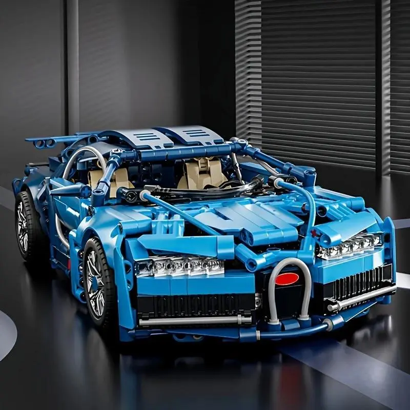 1690-Piece Cyberpunk Style Racing Car Model Kit, Multi-Color ABS Buildable Blocks Kit, DIY Collectibles for Open Ended Play, Cool Gift for Guys, Ideal Desk Decoration