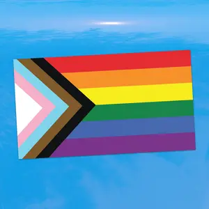 Progress Pride Flag LGBTQ POC Transgender Flag - vibrant color vinyl decal