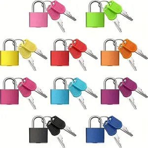 3 Counts set Multi-Color Metal Hanging Locks with 3 Keys, Durable Plastic & Metal Combination Lock for Luggage, Backpacks, Gym Storage Cabinets