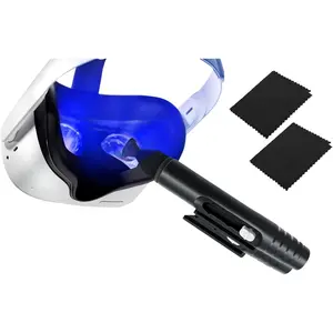 Kit for Cleaning Virtual Reality Accessories Compatible with Meta Quest 3 Oculus Quest 2 Vision Pro, Optical Lens Dust| Lens Cleaning Pen + 2 Microfiber Cloths