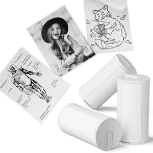 PM290C Self-Adhesive Thermal Printer Stickers Paper 54mmx3.2m Mini Sticker Printer Paper 3 Rolls BPA-Free Strong Adhesive for DIY Crafts & Memos