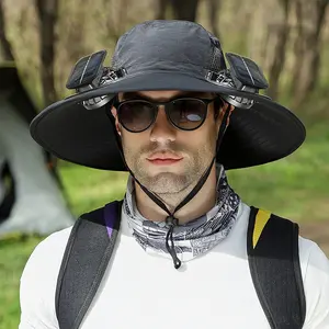 Solar Powered Cooling Sun Cap - UPF 50+, Wide Brim Bucket Hat for Fishing, Outdoor Sports & Activities, Solar Powered Hat