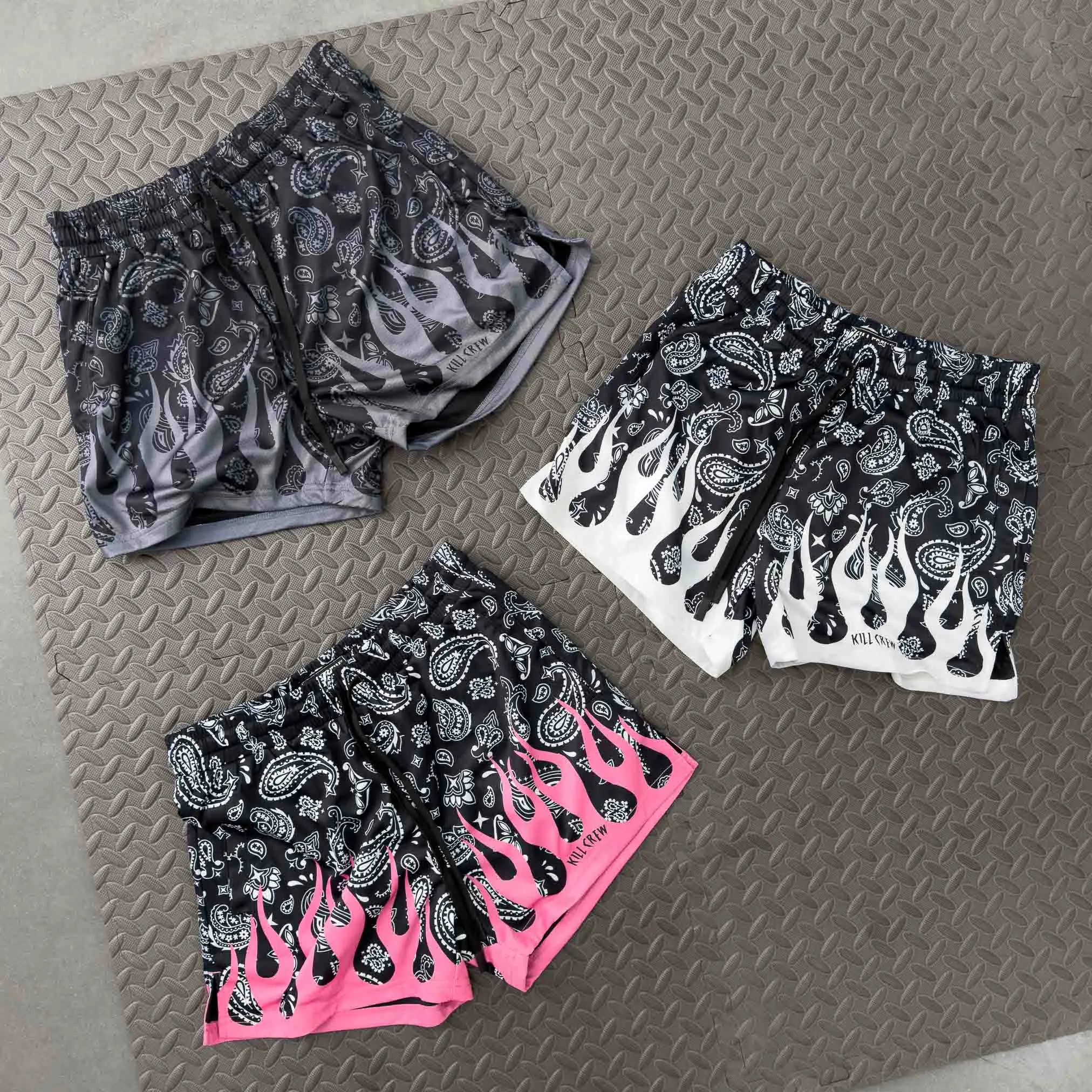 Kill Crew Muay Thai Shorts Small Logo Workout Clothes - Fitness Wear - Athletic - Premium, Gym, Drawstring Shorts