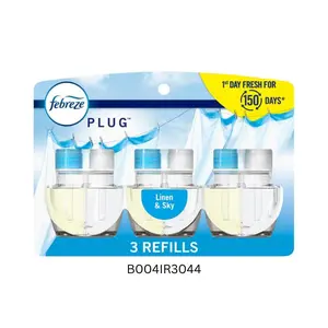 Odor-Fighting Fade Defy PLUG Air Freshener Refill, Linen & Sky, (3) .87 fl. oz. Oil Refills