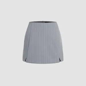 Cider [3 colors, size 2-10] Mid Rise Stripe Slit Zipper Skort