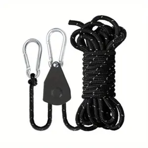 Outdoor camping tent rope pulley adjustment buckle, adjustable drawstring clip Hook Carabiner for outdoor equipment, suitable for fixing tents and festival decorations, easy to install