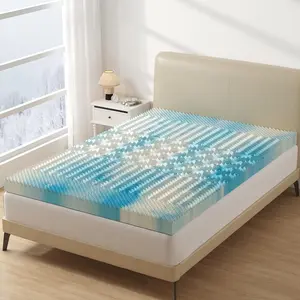 2/3/4 Inch 5-Zone Memory Foam Mattress Topper, Cooling Gel Bed Topper for Back & Hip Support, Pressure Relief for Side Sleepers, Twin Full Queen King