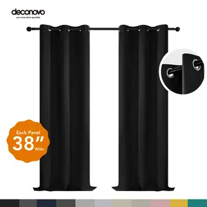 Solid Blackout Curtains (2 Panels, 85%-95% Light Blocking, Grommet Top, 38"W) – Thermal Insulated & Soundproof Drapes for Living Room, Bedroom & Home Office