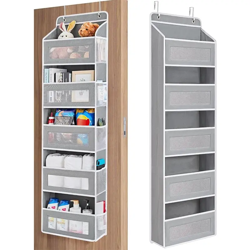 Over The Door Organizer Storage – 5-Tier Hanging Organizer with 10 Large Pockets, Anti-Tilt Design, 44 lb Capacity for Bedroom, Bathroom, Baby Product Storage, Dormitory Storage, Back to School Must Have