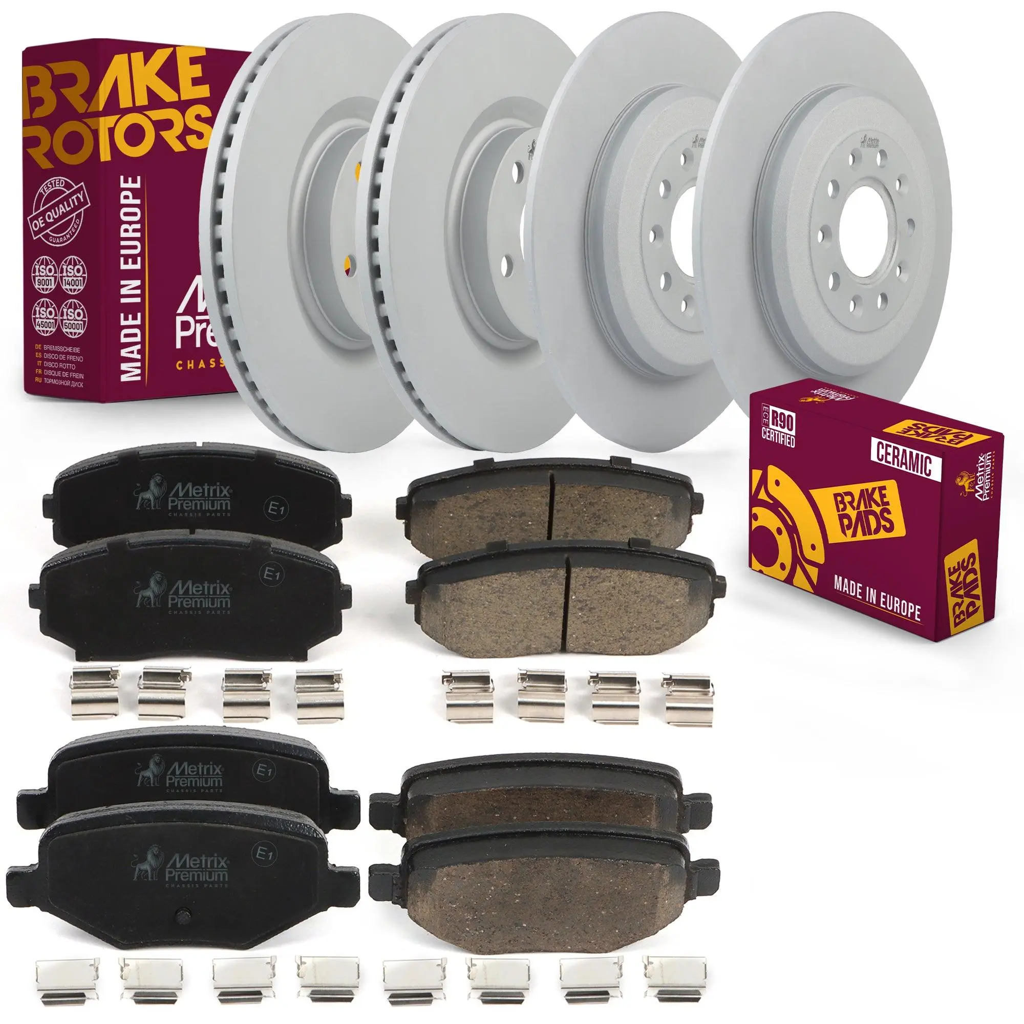 6 PC Front & Rear Brake Rotor & Ceramic Disc Brake Pad Kit 96193MT