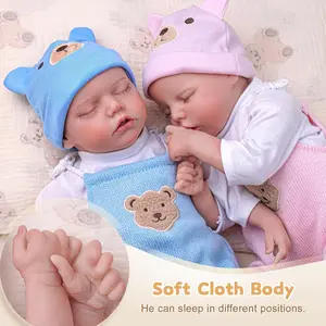 BABESIDE Lifelike Reborn Baby Dolls Twins, 17 /20 inch Soft Vinyl Limb Cloth body Dolls Realistic Newborn Real Life Baby Boy Girl Dolls with Clothes and Pacifier Toy Gift for Kids Age 3+