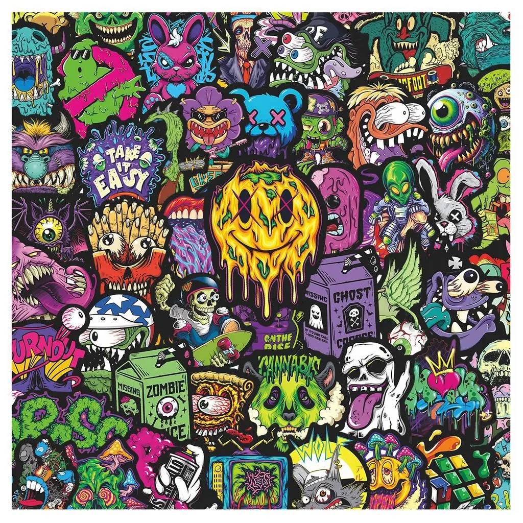 55Pcs Gothic Style Ghost Face Skull Creative Decorative Stickers Notebook Journal Mug Decor Decals Premium Skull Stickers Sticker Set