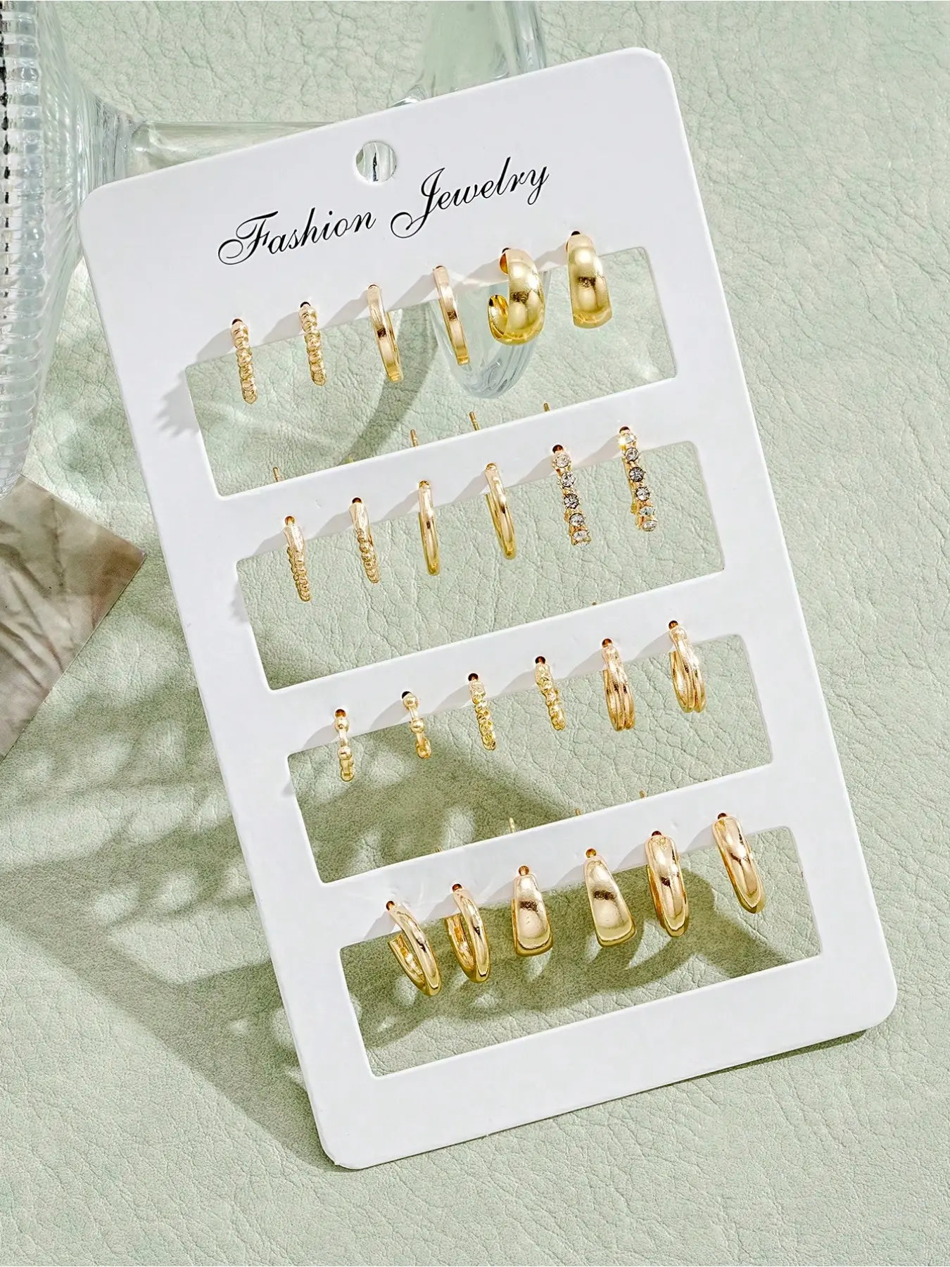 24pcs/Set Fashion Rhinestone Small Hoop Earrings, Casual Trendy Jewelry, Minimalist Style Everyday Statement Earrings For Women, Hoop Earring Sets, Hoops Set, Suitable For Date, Holiday, Anniversary Gift
